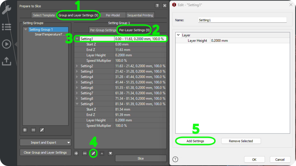 Changing individual layers by adding custom parameters